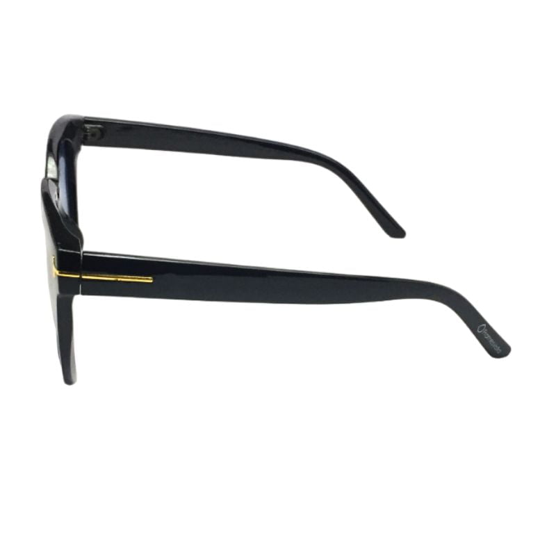 Black Wayfarer Golden Finish Polarized Sunglass For Men - Framesvista.com