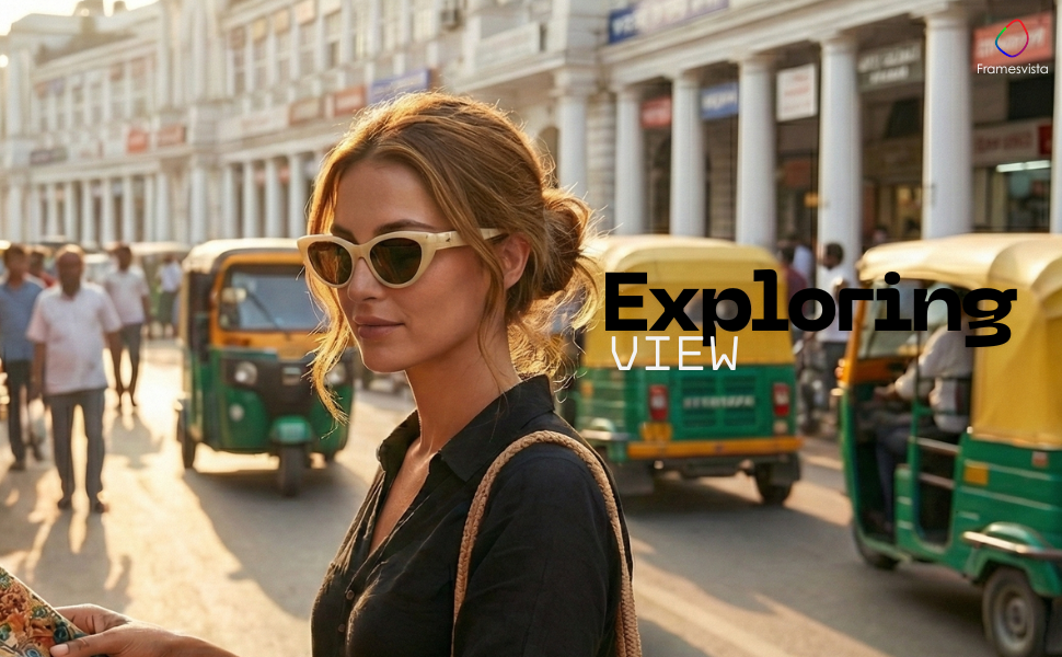 Light yellow cat eye sunglasses for women 