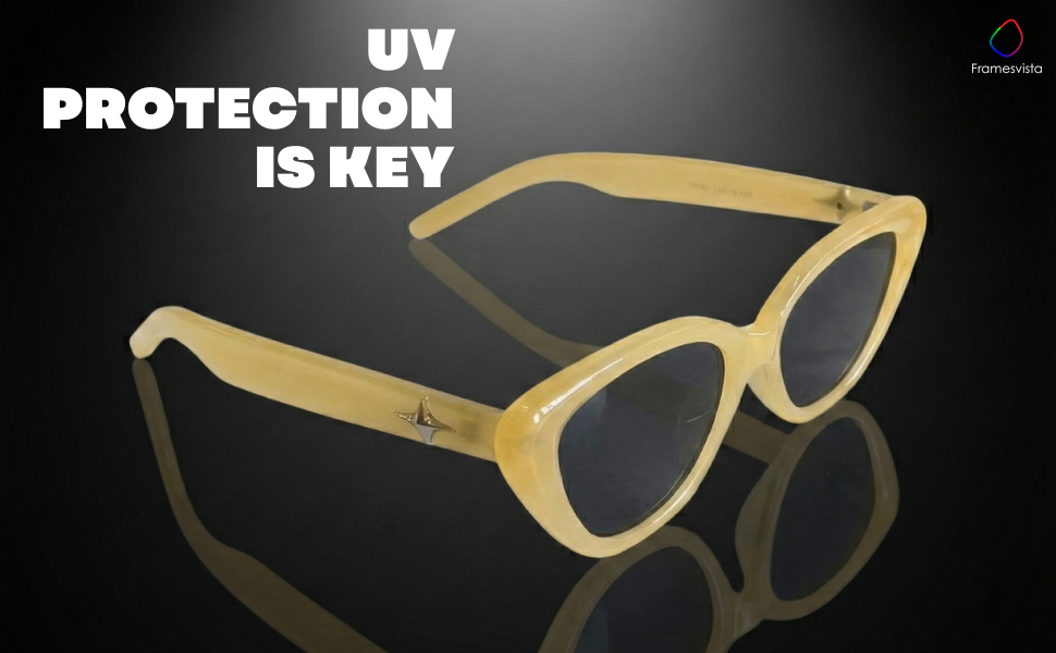 Light yellow cat eye sunglasses for women 