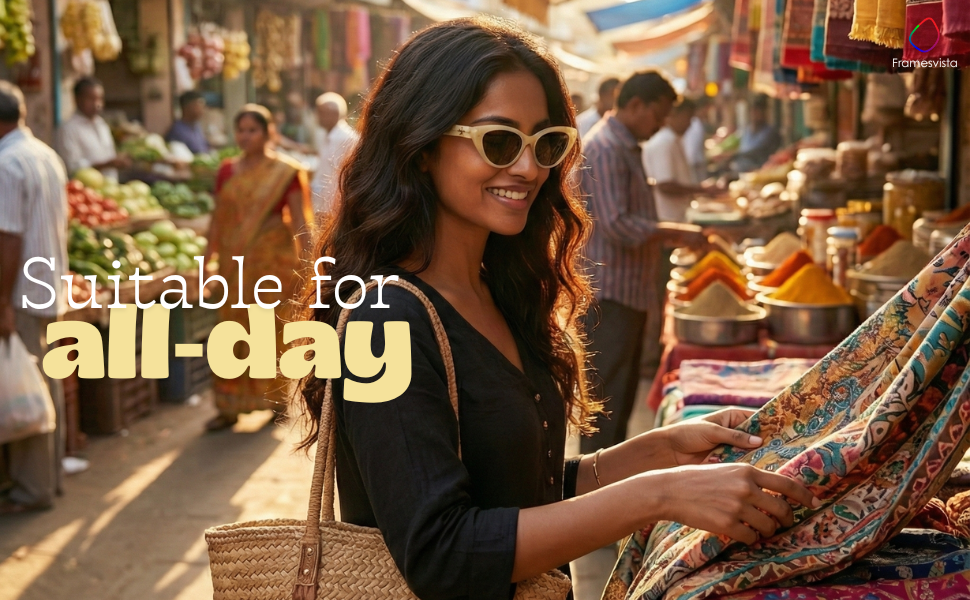 Light yellow cat eye sunglasses for women 