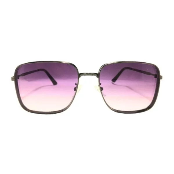 Metallic Black Rectangle Sunglasses Unisex 100 % UV Protected