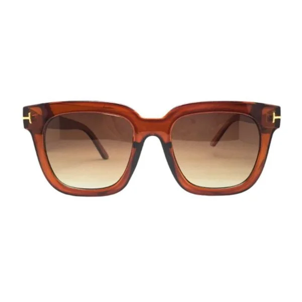 Transparent Brown Golden Finish Polarized Sunglass | Unisex