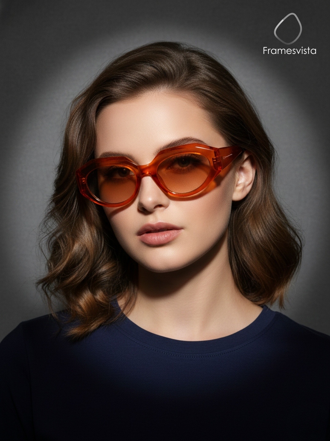 framesvistaCrystalOrangeTrendySunglassesforwomen