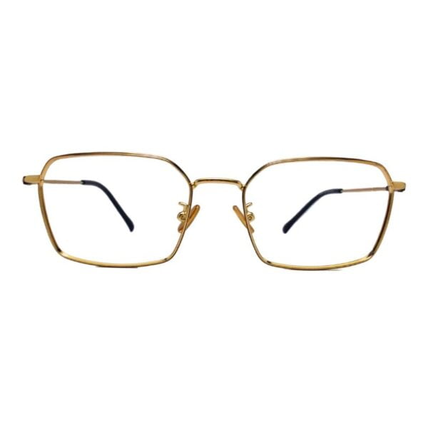 Framesvista Full Rim Golden Metal Rectangle Designer Eyeglasses