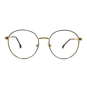 full rim golden eyeglasses frame