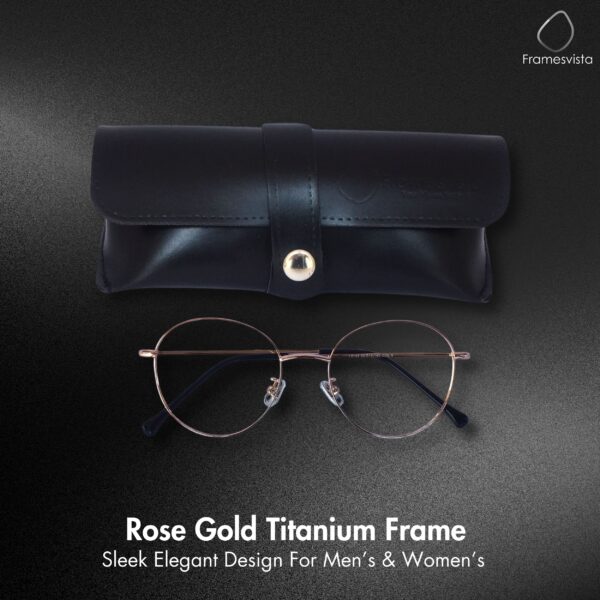 rose gold round eyeglasses frame