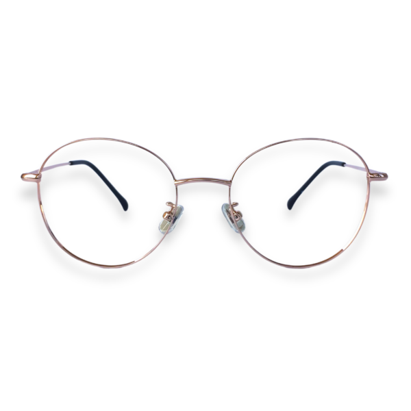 rose gold round eyeglasses frame