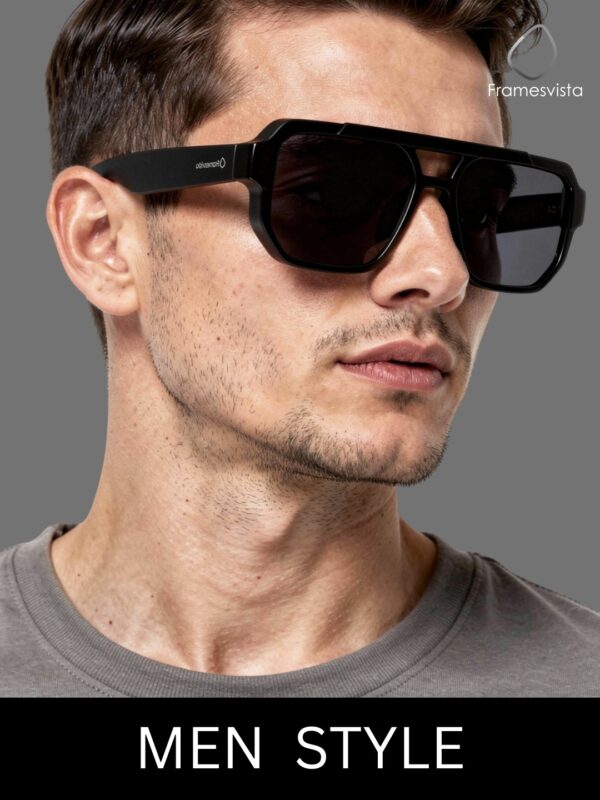 Framesvista Black Electric Square Sunglasses For Men - UV Protection