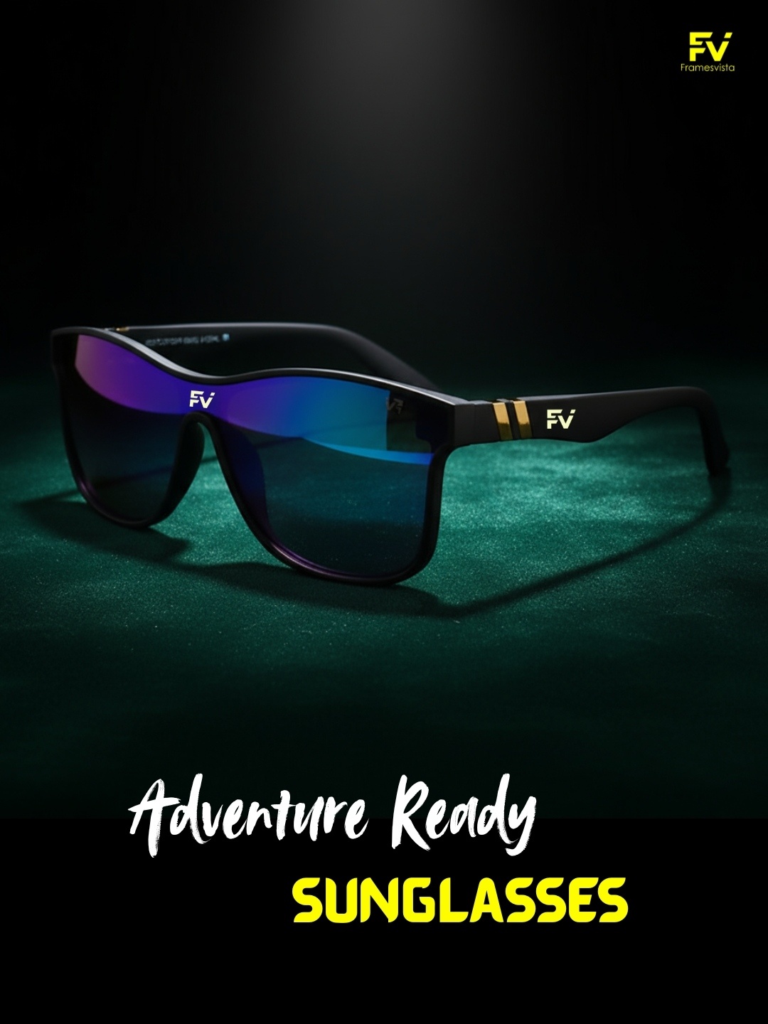 FVBlackMercuryBlueTrekkingSportyLookSunglassesUV400