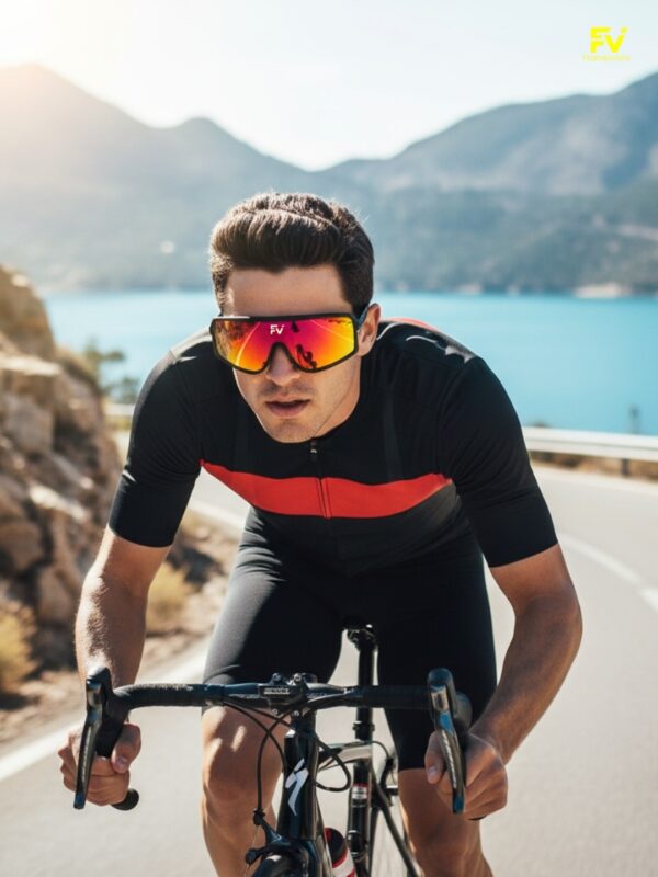 FV Black Mercury Orange Red Hiking - Trekking Sports Sunglasses