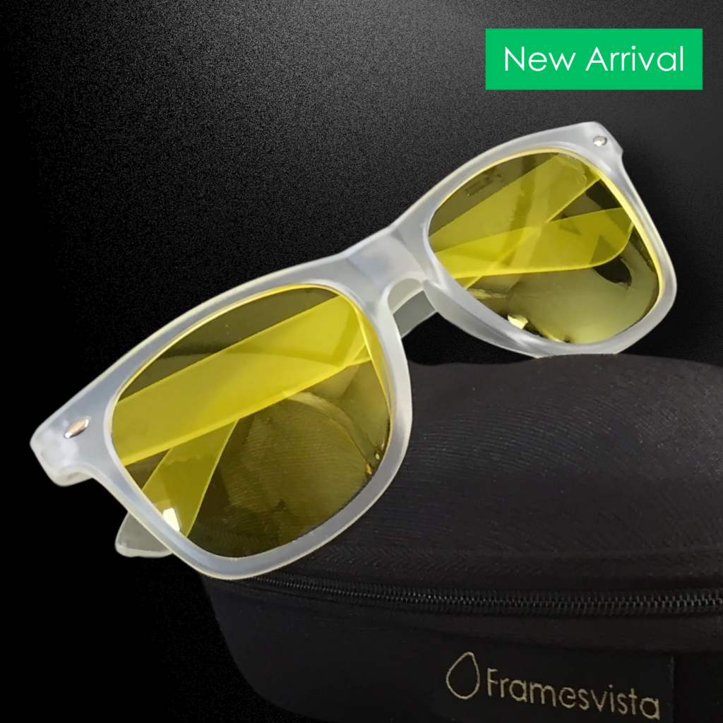 Matt White Crystal Wayfarer Night Vision Sunglasses