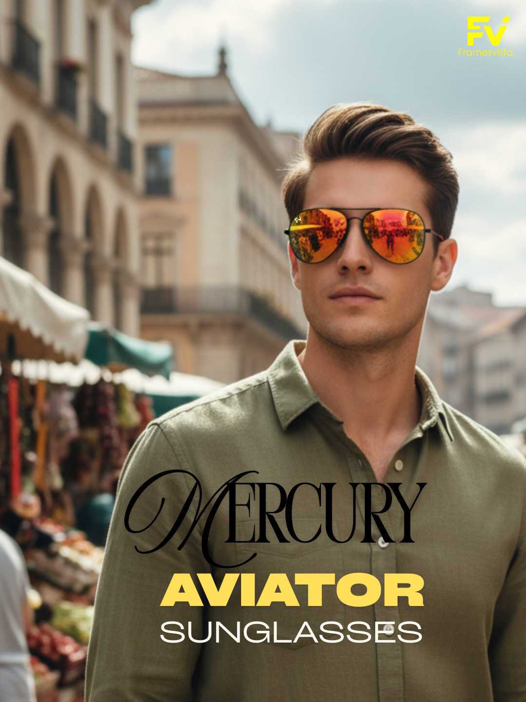FramesvistaDesignerOrangeMercuryMirroredAviatorSunglasses