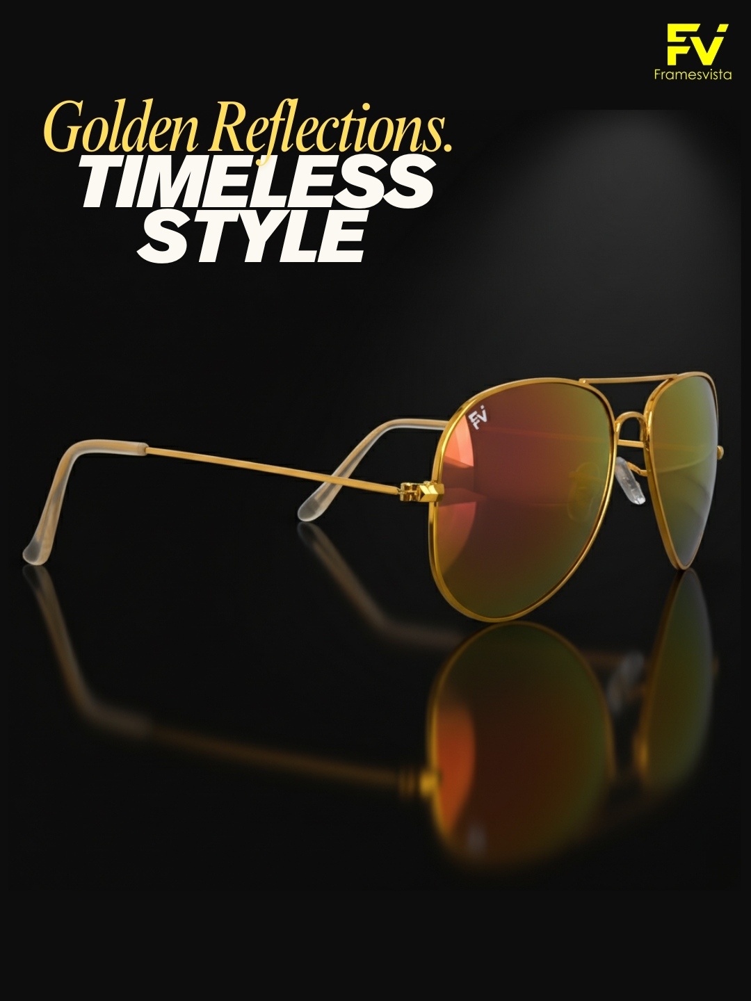 FramesvistaGoldenMercuryMirroredAviatorSunglasses