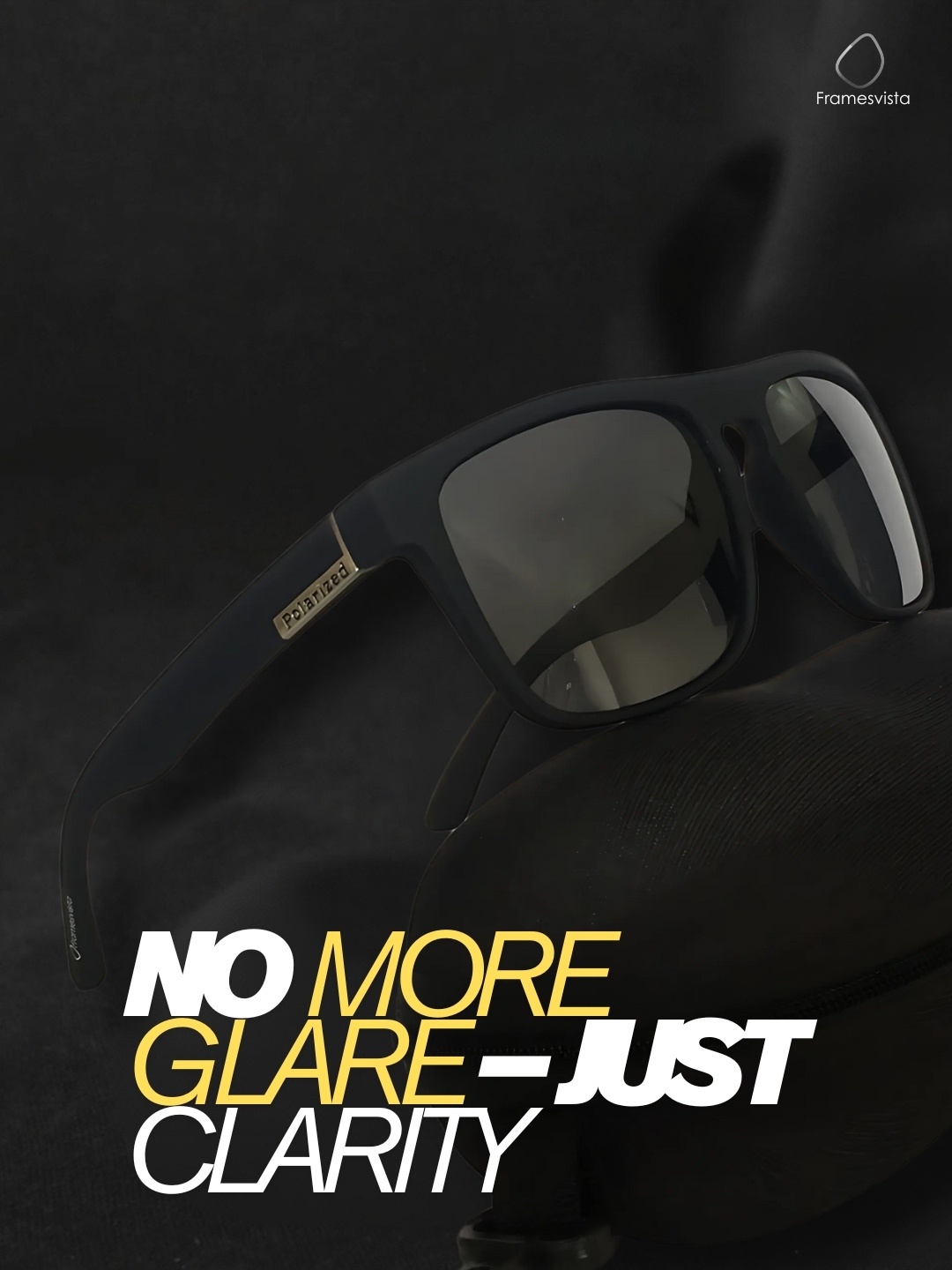 FramesvistaMattBlackPolarizedSunglassesUV400Protection