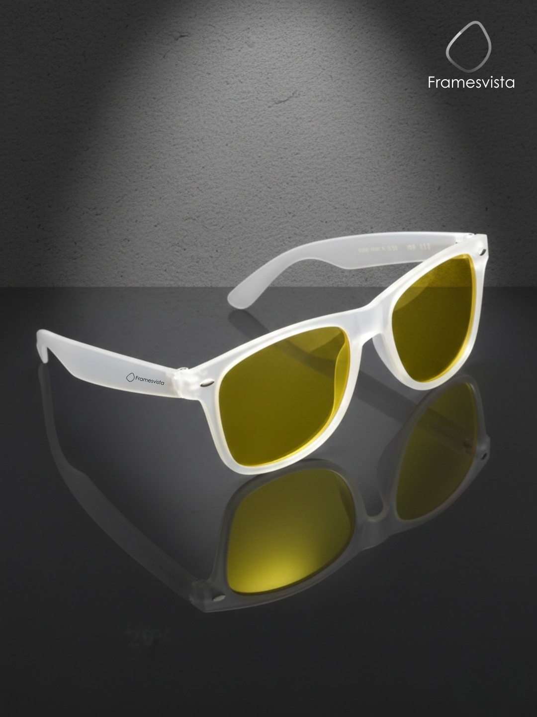 FramesvistaMattWhiteCrystalWayfarerNightdrivingSunglasses