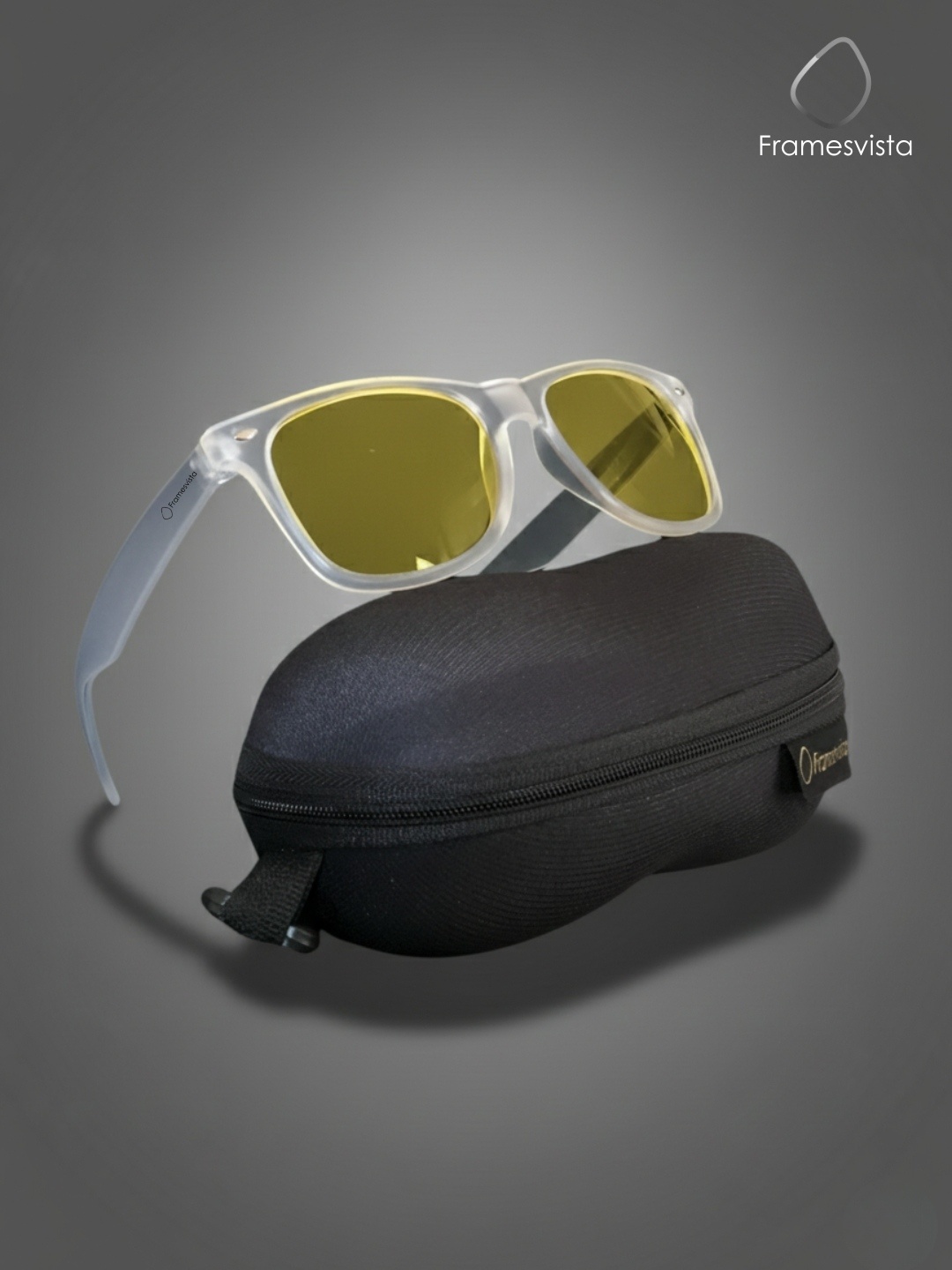 FramesvistaMattWhiteCrystalWayfarerNightdrivingSunglasses