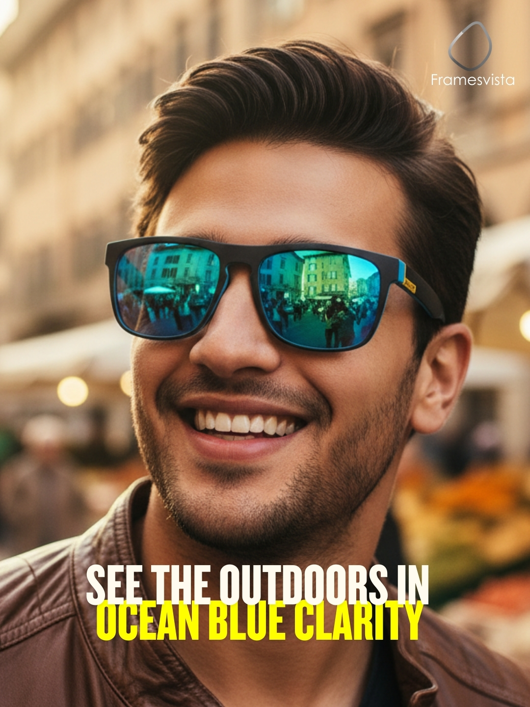 FramesvistaOceanBluePolarizedSunglassesUV400Protection