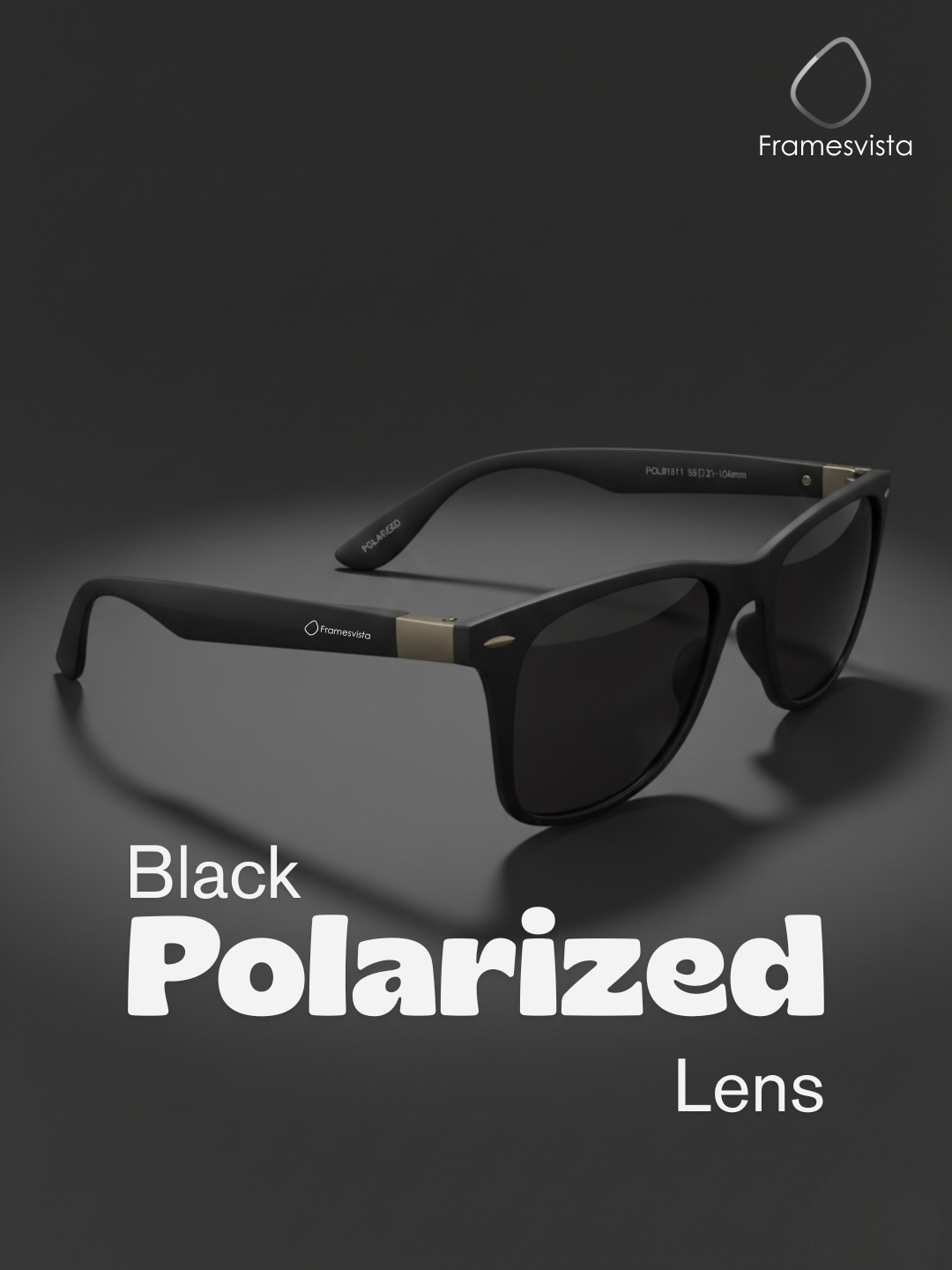 FramesvistaWayfarerBlackPolarizedSunglassUV400Protected