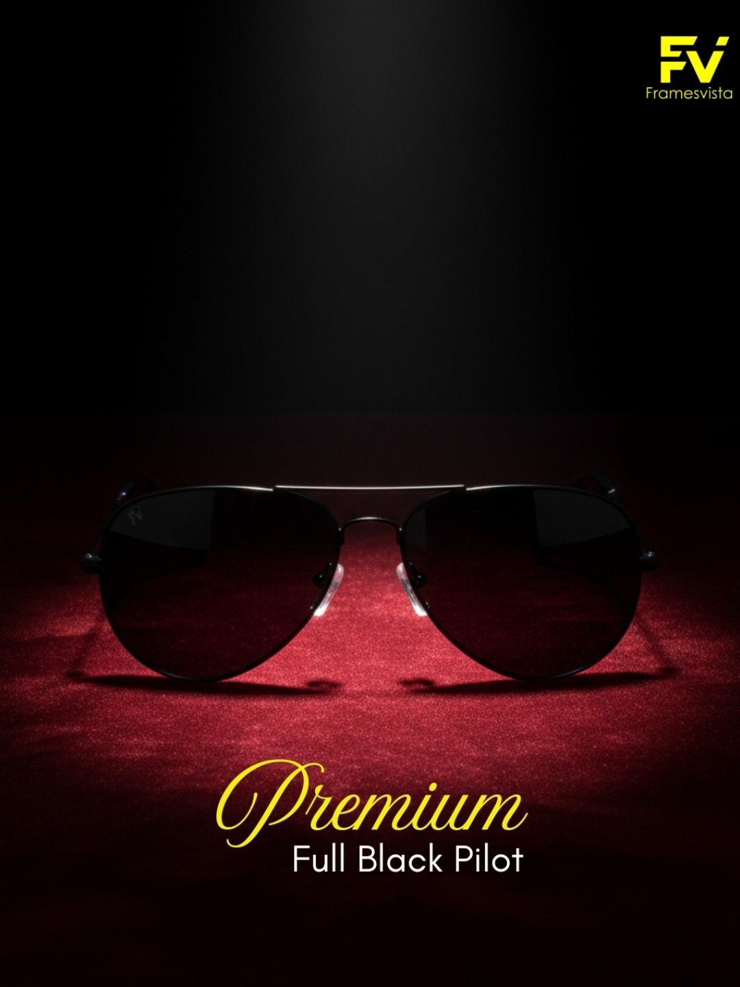 FullBlackPolarizedAviatorSunglasses