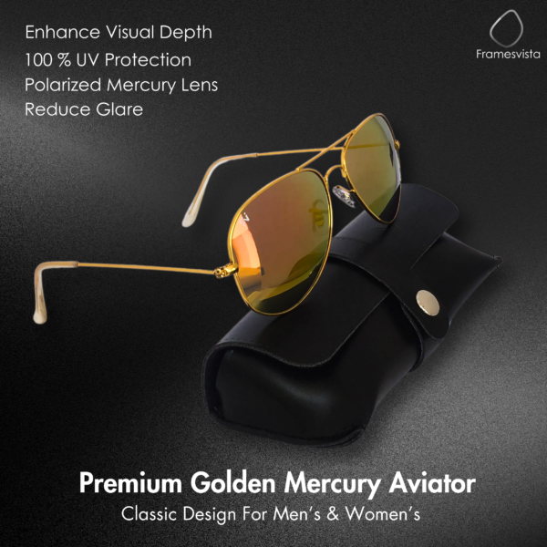 full golden mercury aviator sunglasses