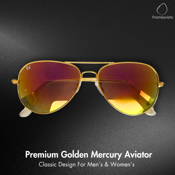 full golden mercury aviator sunglasses