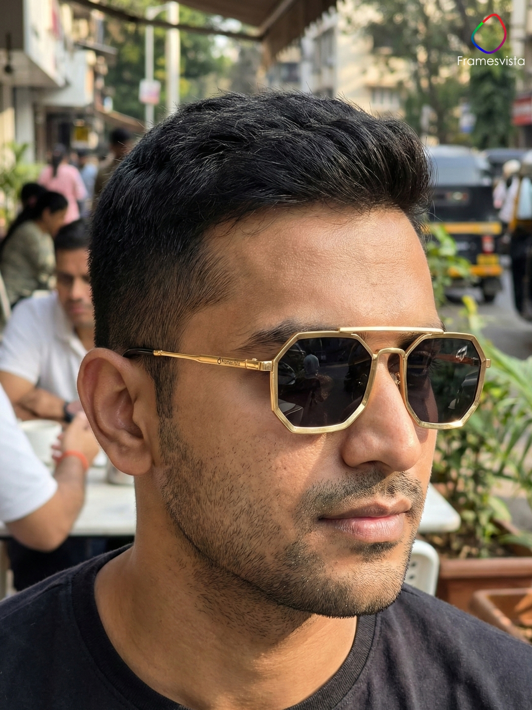 VintageHexagonStyleMetalSungla