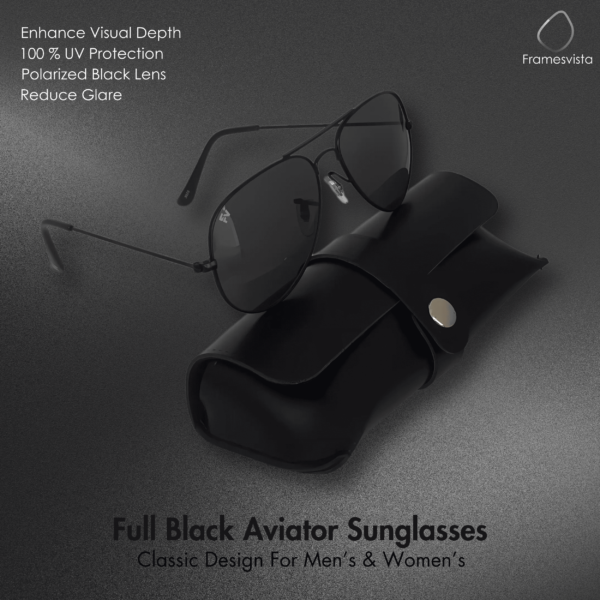 Framesvista full black aviator sunglasses for men