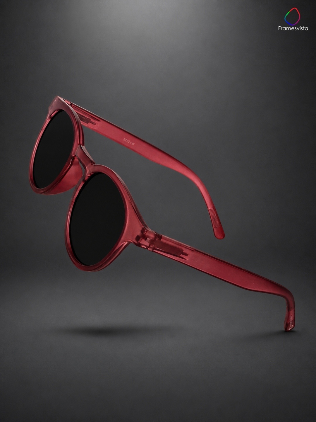 Unisex Maroon Mist Round Sunglasses UV Protected