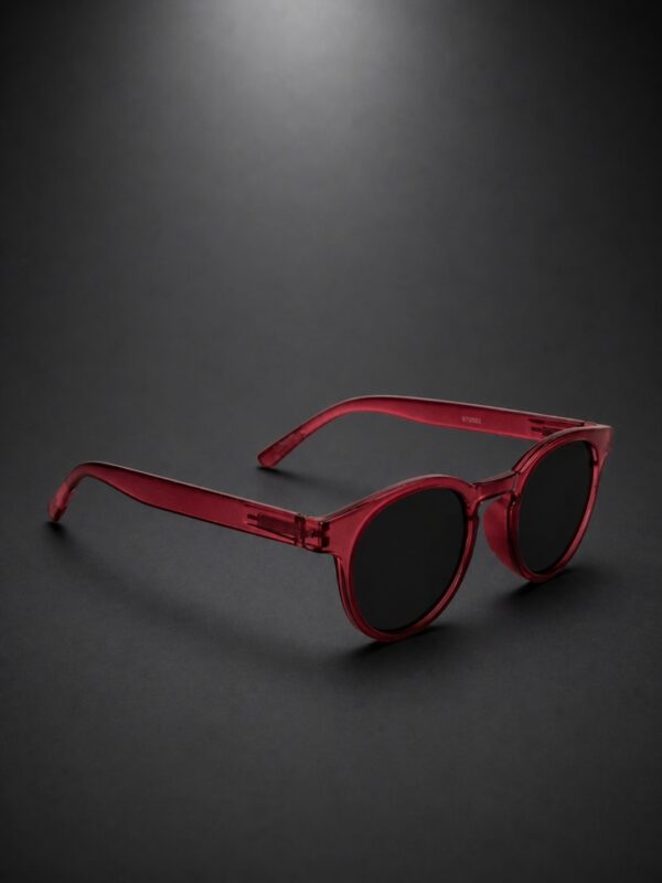 Unisex Maroon Mist Round Sunglasses UV Protected