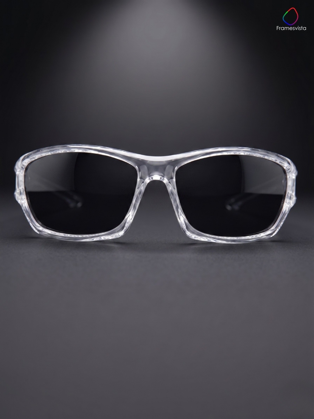 Men White Crystal Sports Sunglasses with UV Protection