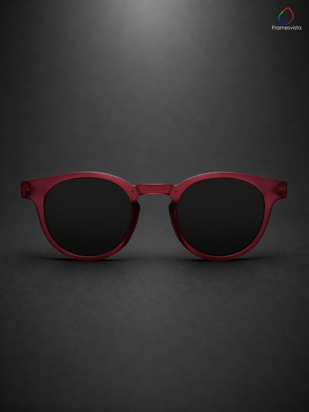 Unisex Maroon Mist Round Sunglasses UV Protected