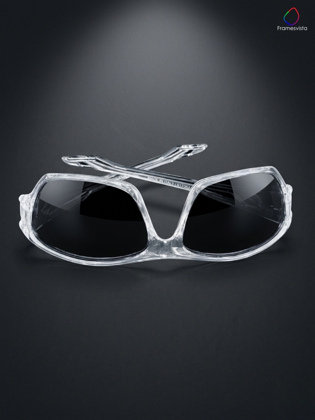 Men White Crystal Sports Sunglasses with UV Protection