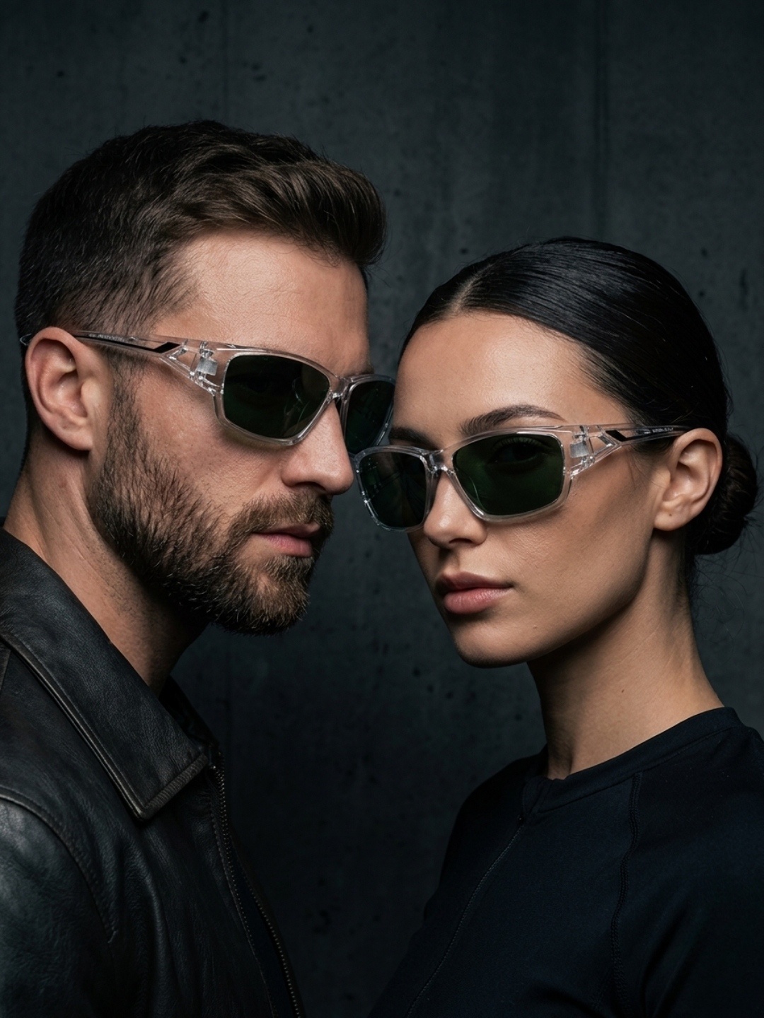 Men White Crystal Sports Sunglasses with UV Protection