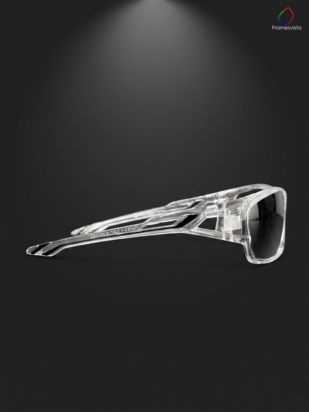 Men White Crystal Sports Sunglasses with UV Protection