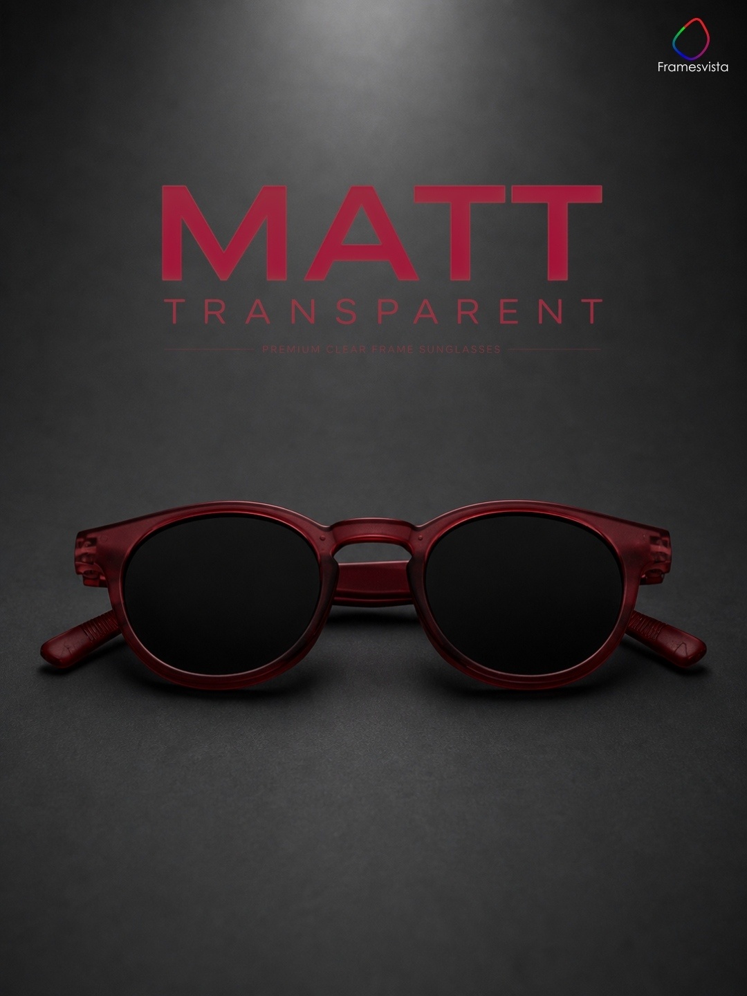 Unisex Maroon Mist Round Sunglasses UV Protected