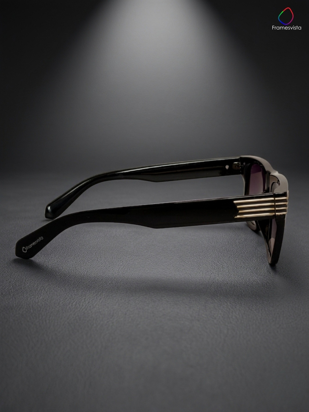 Framesvista Luxe Square Sunglasses with Gold Detail UV Protected Lens