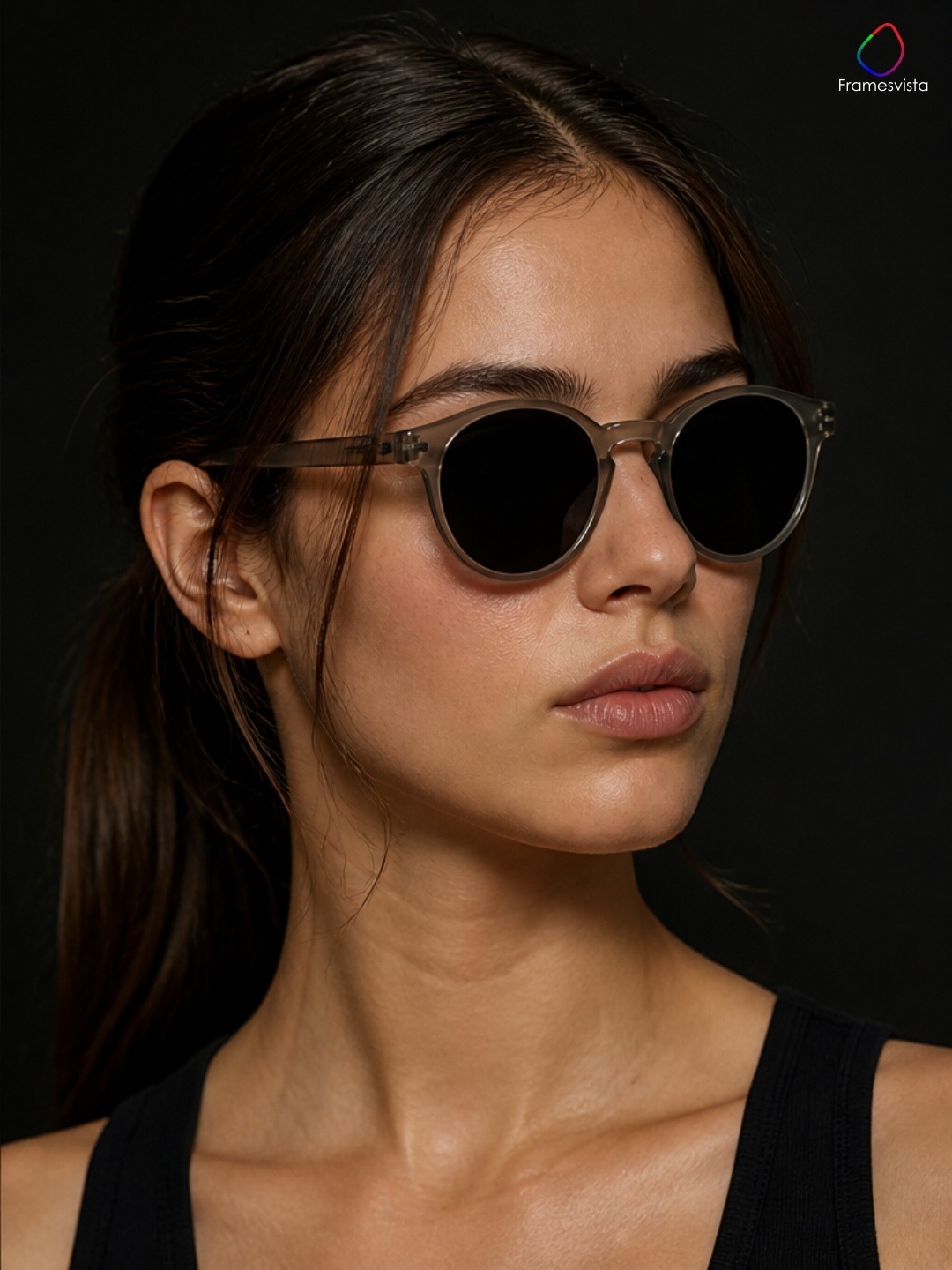 transparent smoke grey sunglasses
