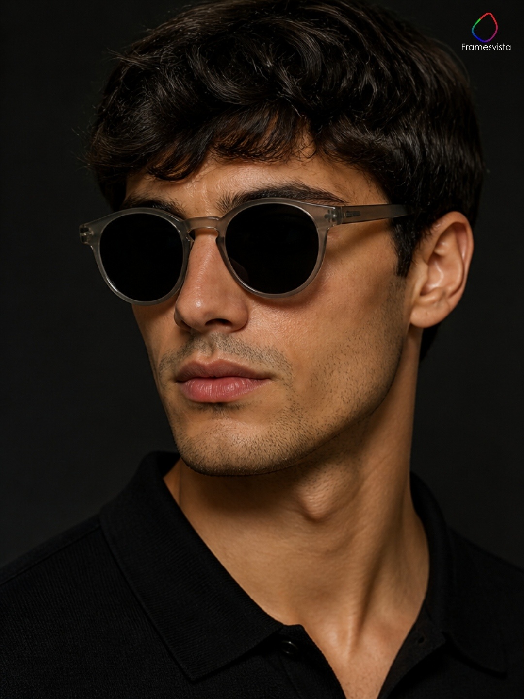 transparent smoke grey sunglasses