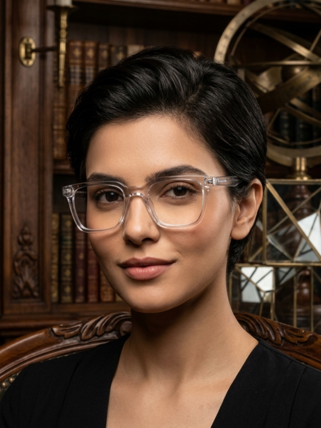 Framesvista FV-TR6804 clear square full-rim eyeglasses angled view