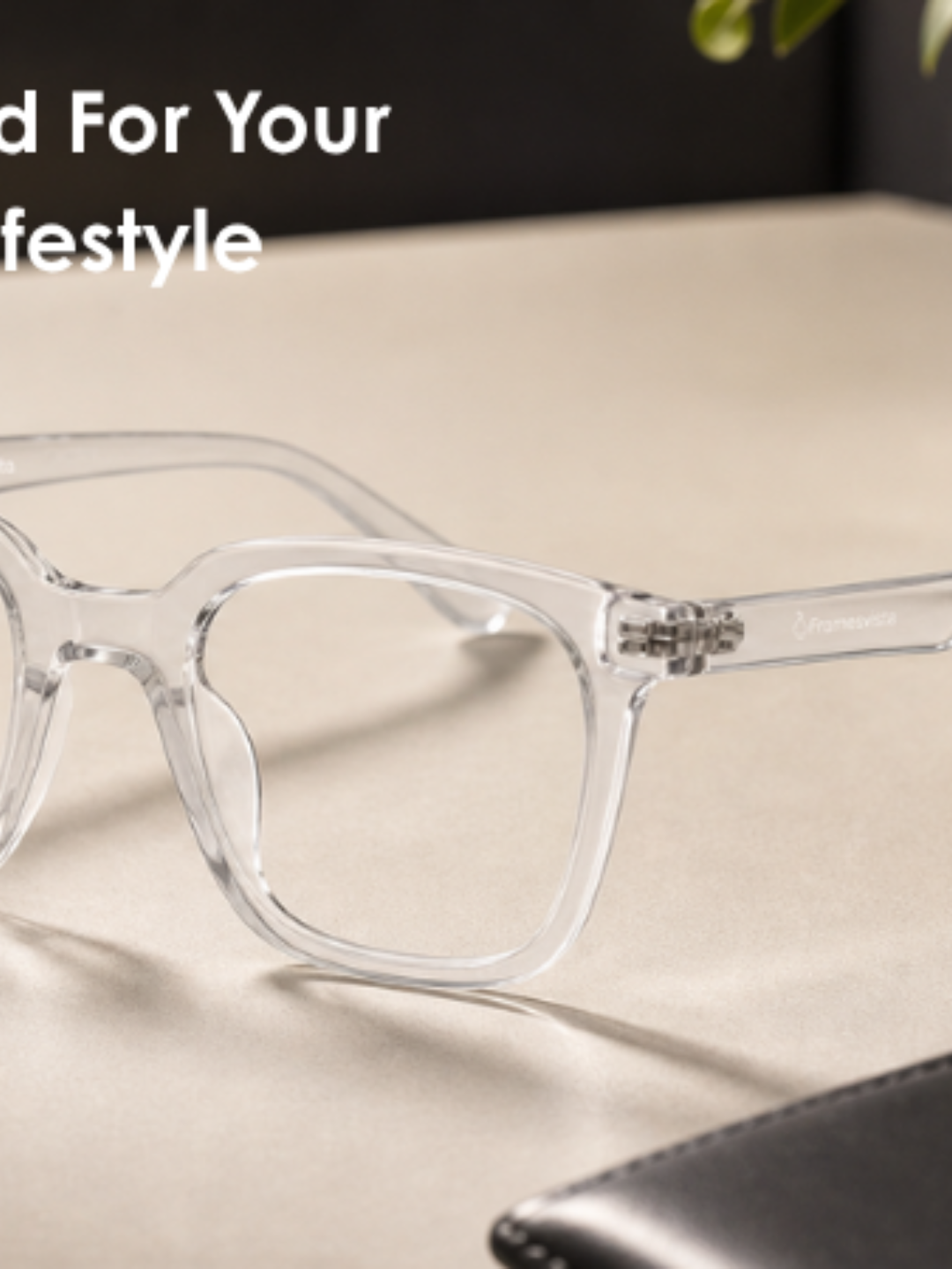 Framesvista FV-TR6804 clear square full-rim eyeglasses angled view