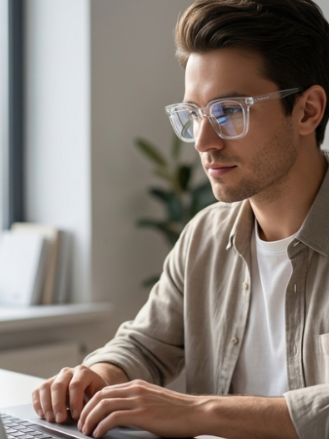 Framesvista FV-TR6804 clear square full-rim eyeglasses angled view