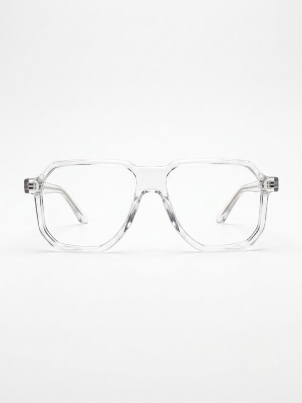 Framesvista transparent white rectangle eyeglasses frame front view