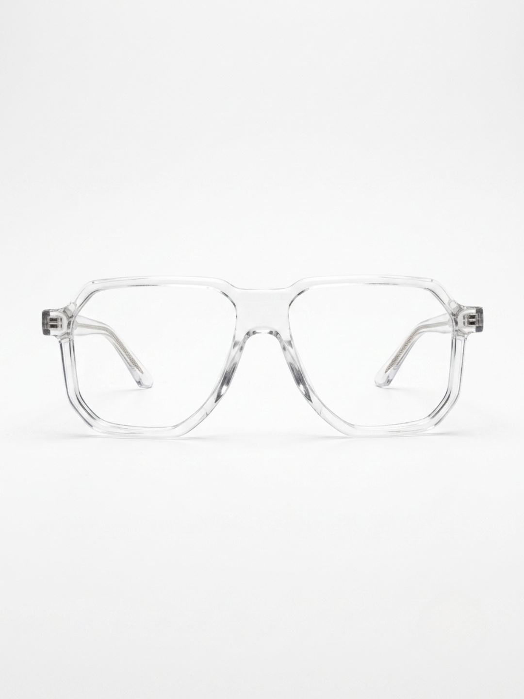 Framesvista transparent white rectangle eyeglasses frame front view