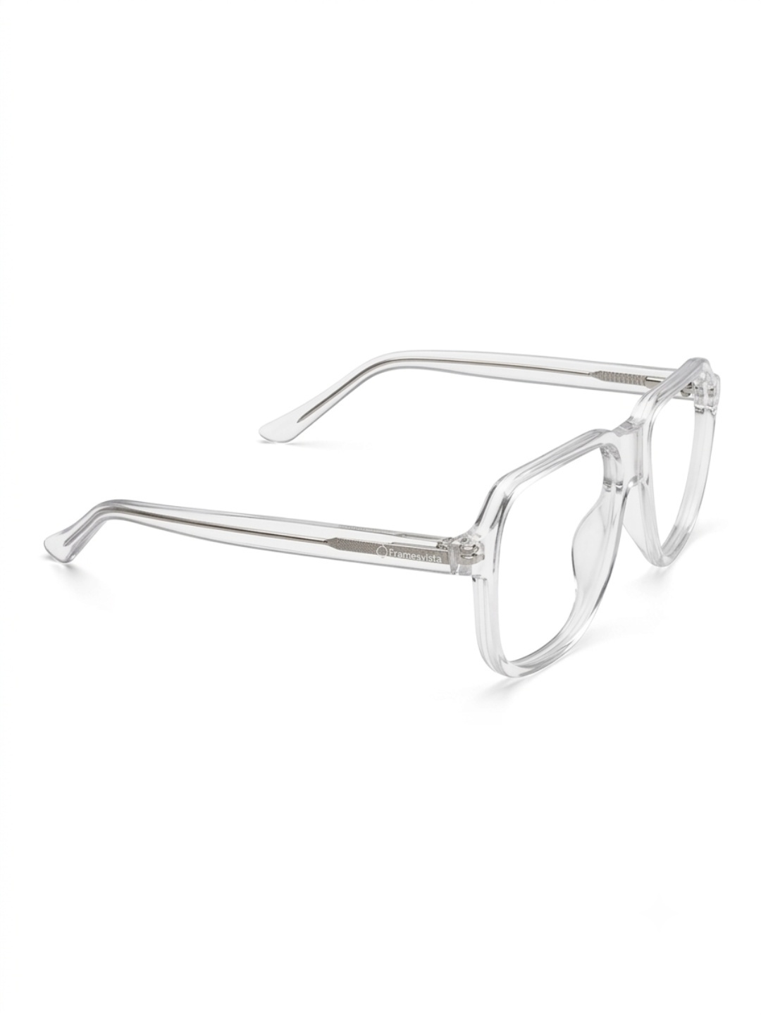 Framesvista transparent white eyeglasses with wire temple detail