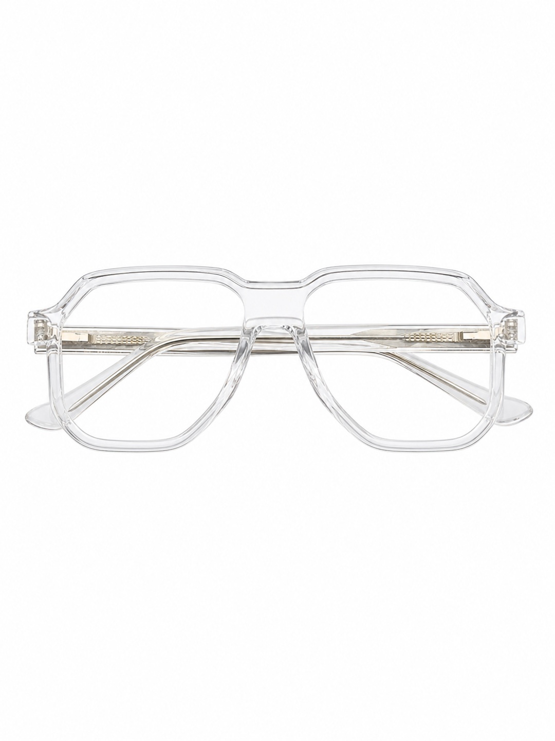 Framesvista transparent white eyeglasses with wire temple detail