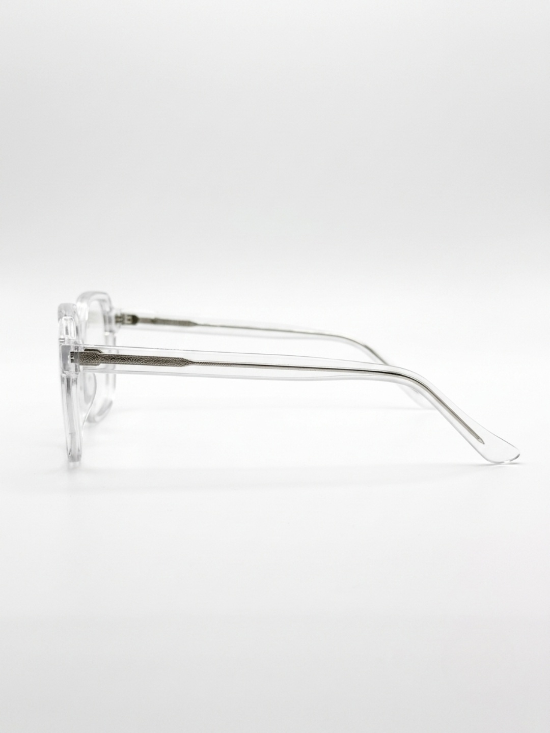 Framesvista transparent white eyeglasses with wire temple detail