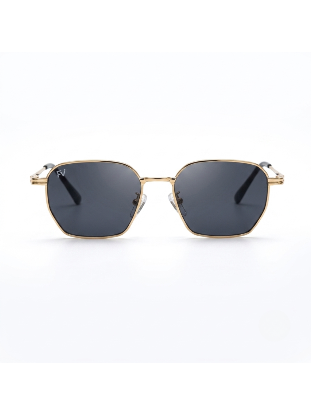 Gold square metal sunglasses with dark lenses by Framesvista FV-PG-7202