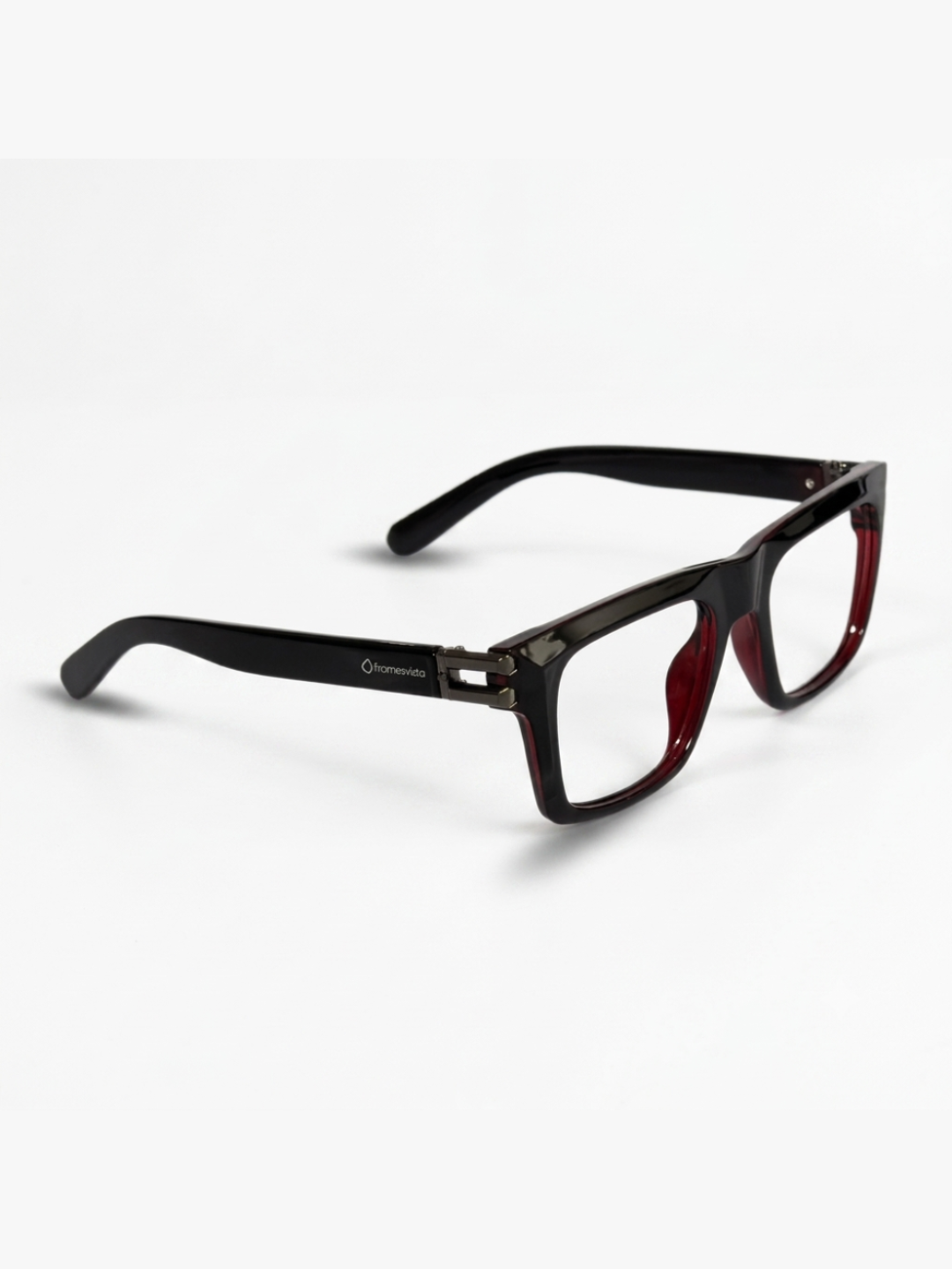 Framesvista FV-82101 deep maroon eyeglasses with contrasting black