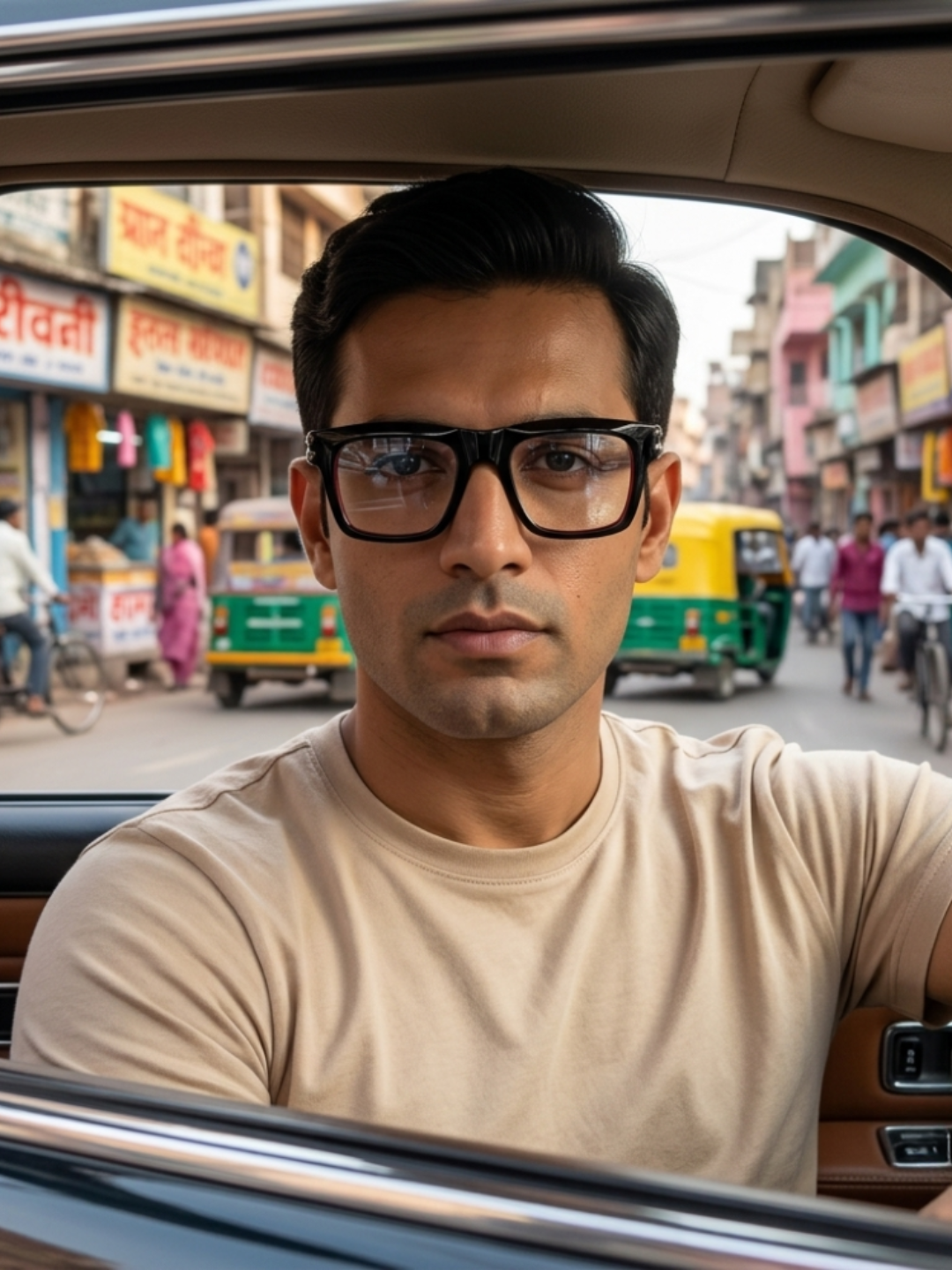 model fron view Framesvista FV-82101 deep maroon eyeglasses with contrasting black