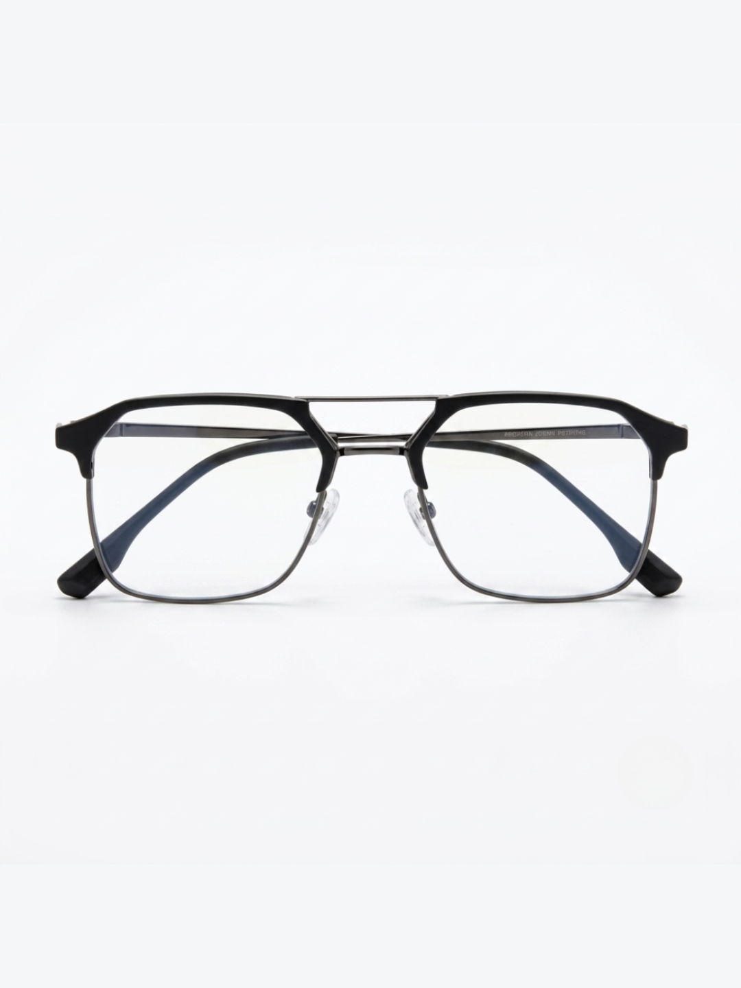 Framesvista FV-PG-7201 black square metal eyeglasses with Photo Grey lenses